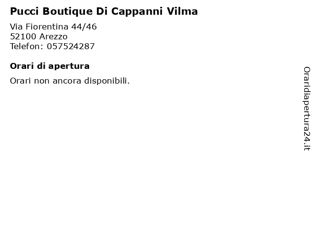 Orari di apertura Pucci Boutique Di Cappanni Vilma Via